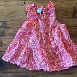 Vineyard Vines Pink Floral Kids Tank Top